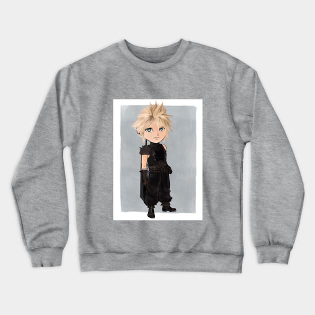 Chibi Cloud Strife Final Fantasy Crewneck Sweatshirt by LEYUNART